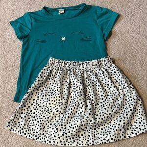 Size 100 Teal skirt set